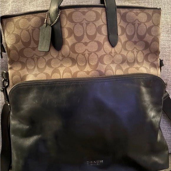 Coach Black and Brown Messenger Bag with Monogram - Picture 1 of 6